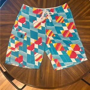 O'Neill Boardshorts Blue and Red Hybrid Shorts Vibrant Design